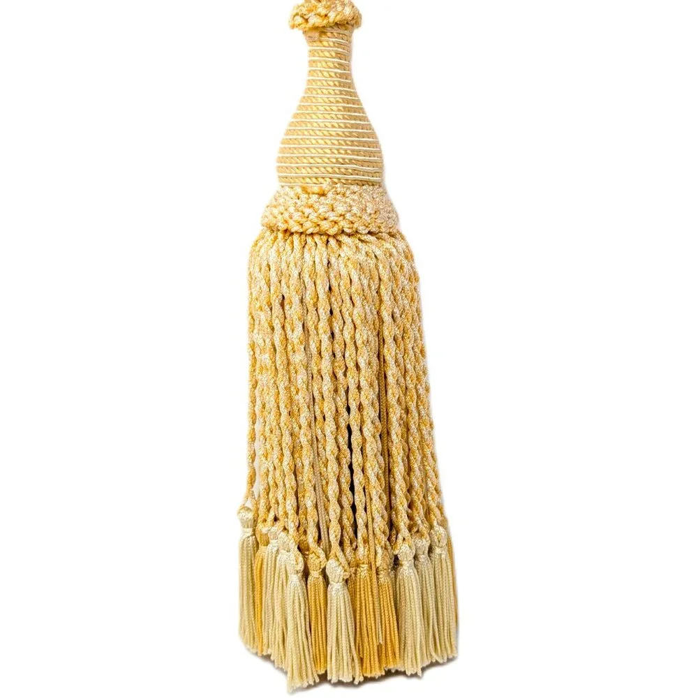 Curtain Tassel Tieback Ivory Peach Pastel Drapery Ornate Braided 31